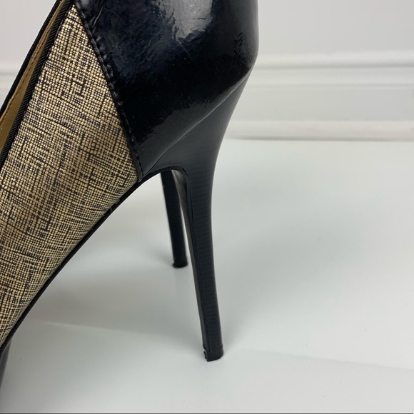 Sam Edelman Peep-Toe Gold & Black Heels 9.5 - Picture 3 of 7